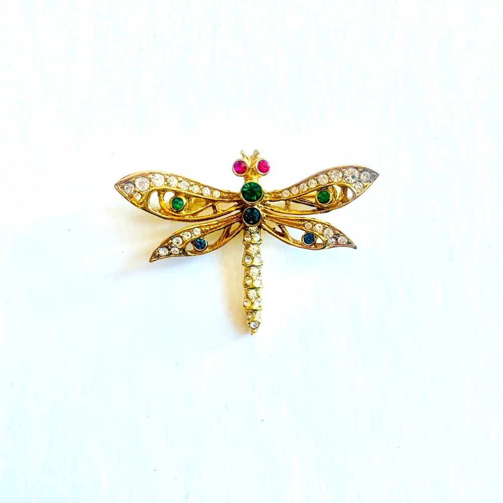 Vintage Signed Attwood & Sawyer Dragonfly Brooch